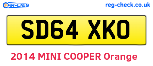 SD64XKO are the vehicle registration plates.