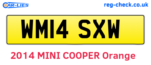 WM14SXW are the vehicle registration plates.