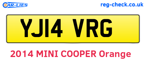YJ14VRG are the vehicle registration plates.