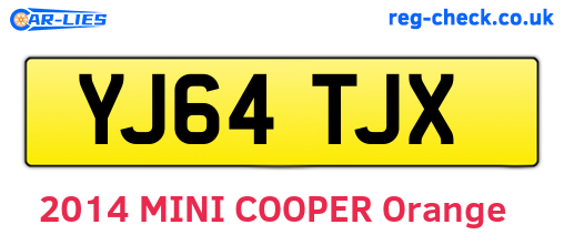 YJ64TJX are the vehicle registration plates.