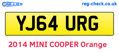 YJ64URG are the vehicle registration plates.