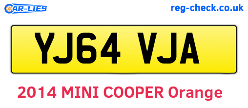 YJ64VJA are the vehicle registration plates.