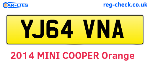 YJ64VNA are the vehicle registration plates.