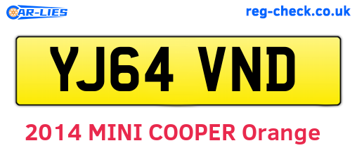 YJ64VND are the vehicle registration plates.