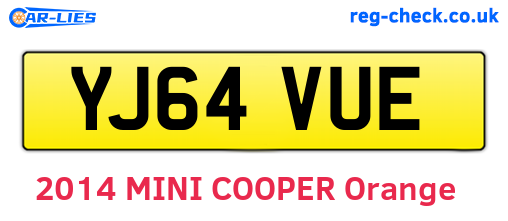 YJ64VUE are the vehicle registration plates.