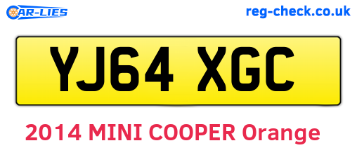 YJ64XGC are the vehicle registration plates.