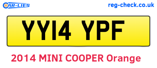 YY14YPF are the vehicle registration plates.
