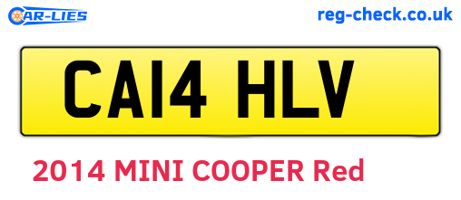 CA14HLV are the vehicle registration plates.