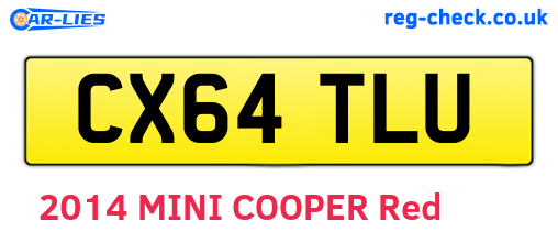 CX64TLU are the vehicle registration plates.