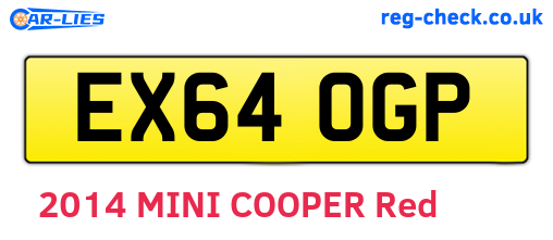 EX64OGP are the vehicle registration plates.