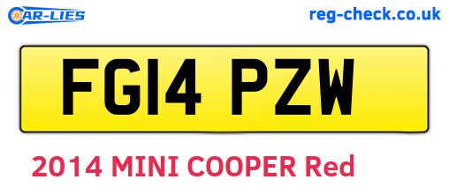 FG14PZW are the vehicle registration plates.