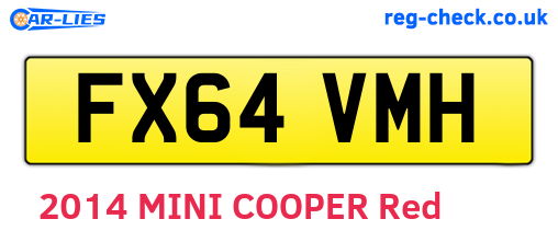 FX64VMH are the vehicle registration plates.