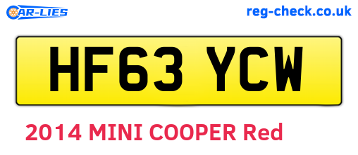 HF63YCW are the vehicle registration plates.