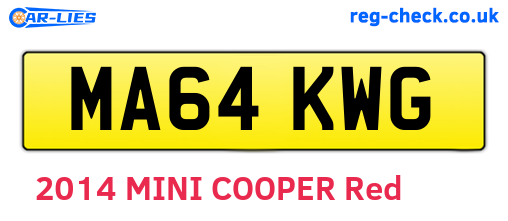 MA64KWG are the vehicle registration plates.