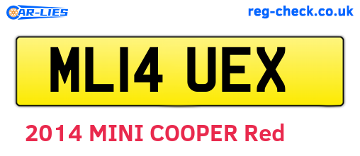 ML14UEX are the vehicle registration plates.
