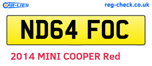 ND64FOC are the vehicle registration plates.