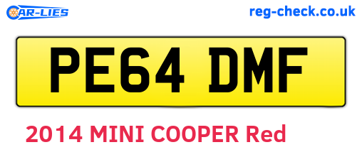 PE64DMF are the vehicle registration plates.