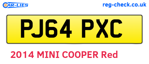 PJ64PXC are the vehicle registration plates.
