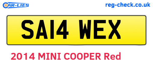 SA14WEX are the vehicle registration plates.