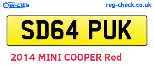 SD64PUK are the vehicle registration plates.