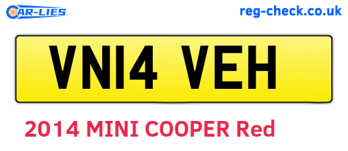 VN14VEH are the vehicle registration plates.