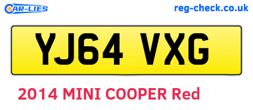 YJ64VXG are the vehicle registration plates.
