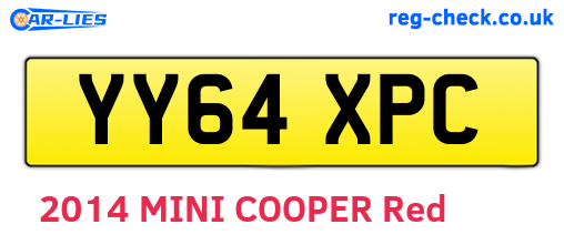 YY64XPC are the vehicle registration plates.