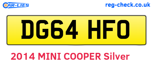 DG64HFO are the vehicle registration plates.
