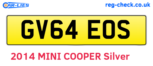 GV64EOS are the vehicle registration plates.
