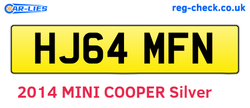 HJ64MFN are the vehicle registration plates.