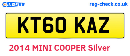 KT60KAZ are the vehicle registration plates.