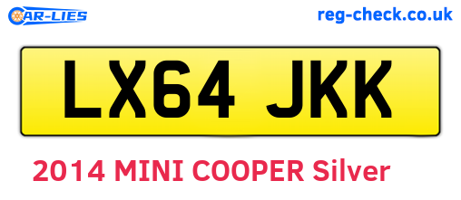 LX64JKK are the vehicle registration plates.