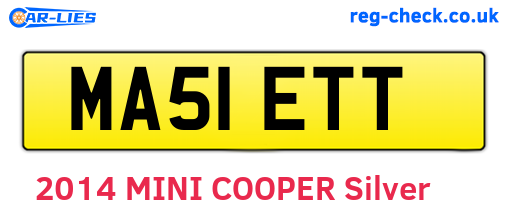 MA51ETT are the vehicle registration plates.