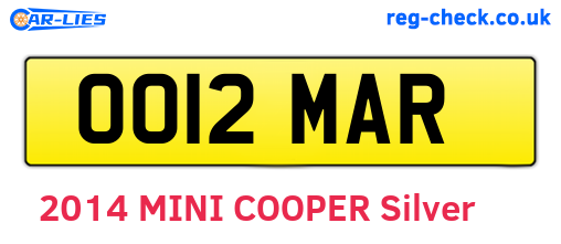 OO12MAR are the vehicle registration plates.