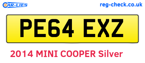 PE64EXZ are the vehicle registration plates.