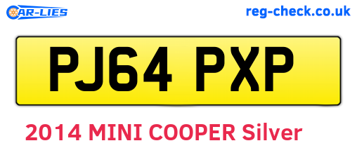 PJ64PXP are the vehicle registration plates.