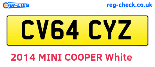 CV64CYZ are the vehicle registration plates.