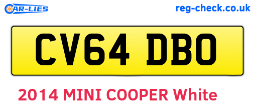 CV64DBO are the vehicle registration plates.