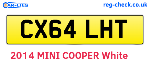 CX64LHT are the vehicle registration plates.