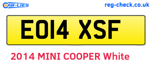 EO14XSF are the vehicle registration plates.