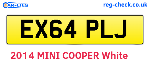 EX64PLJ are the vehicle registration plates.