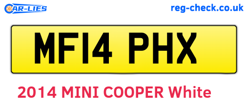 MF14PHX are the vehicle registration plates.