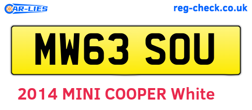 MW63SOU are the vehicle registration plates.