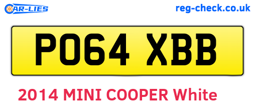 PO64XBB are the vehicle registration plates.