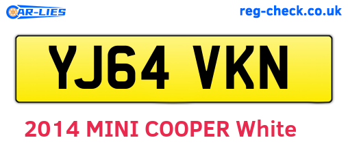 YJ64VKN are the vehicle registration plates.