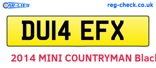 DU14EFX are the vehicle registration plates.