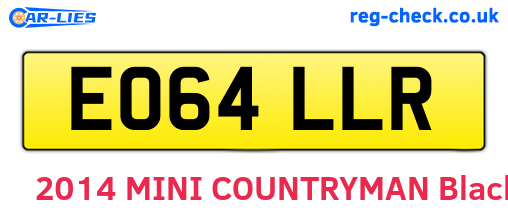 EO64LLR are the vehicle registration plates.