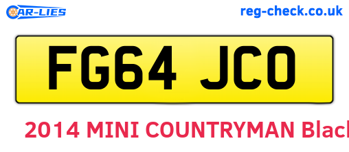 FG64JCO are the vehicle registration plates.