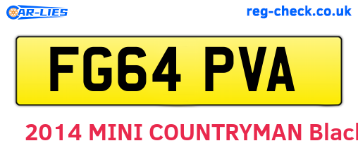 FG64PVA are the vehicle registration plates.
