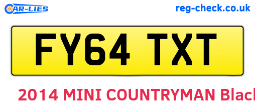 FY64TXT are the vehicle registration plates.